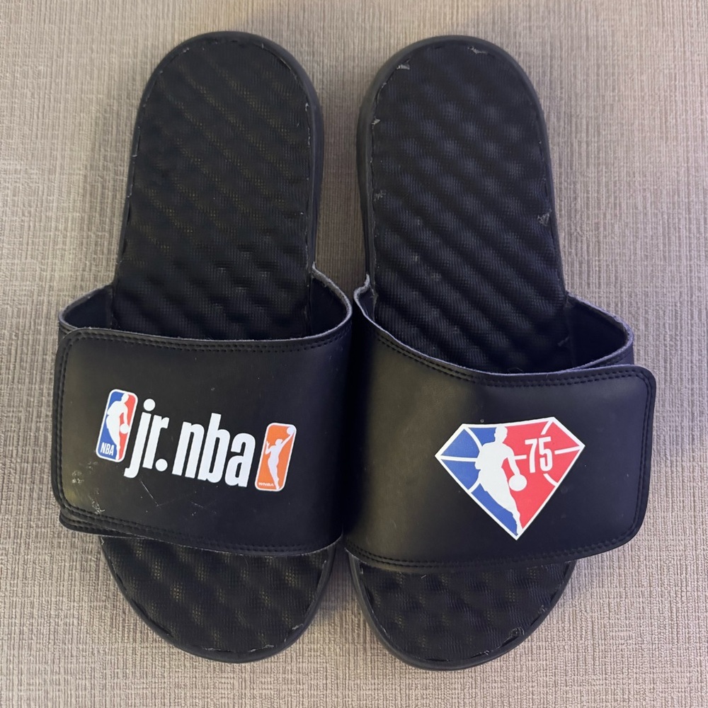 NBA 75th Anniversary Black Jr. NBA Slide Sandals